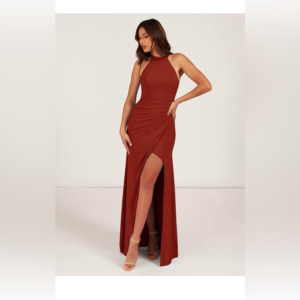 Azazie NWT bridesmaid dress, Rust. A8